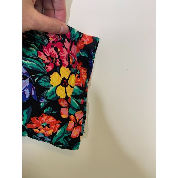 MNG Casual Womens Romper Size 4 Floral Print Body Suit Cloth Buttons Open Back - Picture 5 of 11